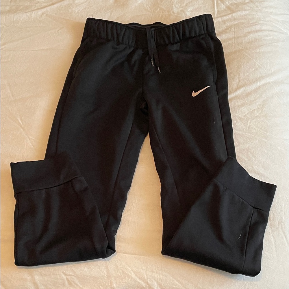 Nike Kids Black Sweatpants with White Logo